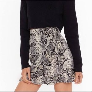 Nasty Gal Snakeskin Wrap Tie Skirt (NWOT)